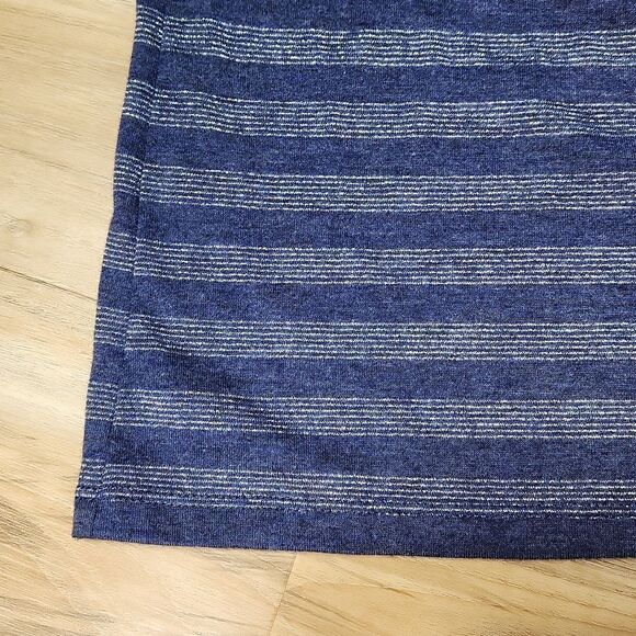 🔺️Converse Blue & Metallic Silver Striped Cowl Neck Sleeveless Top Large - Picture 5 of 9